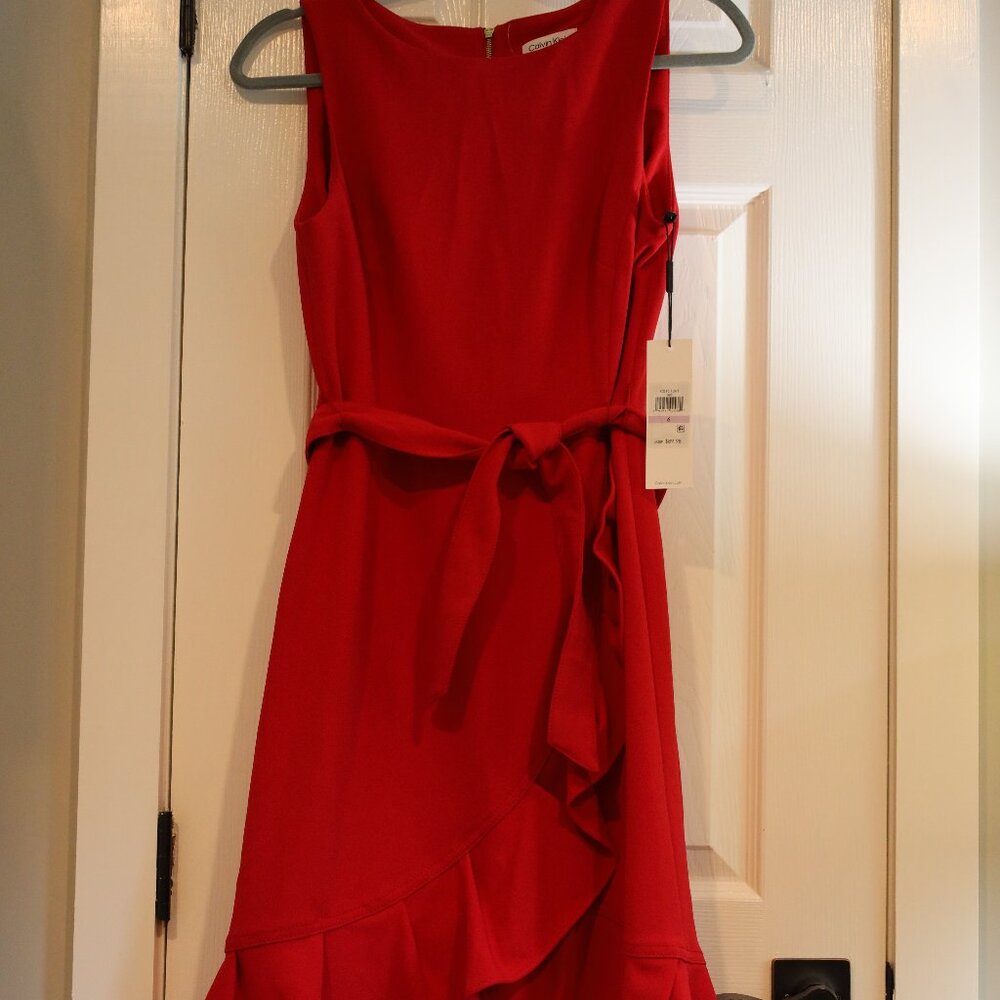Calvin Klein Red Dress Size 6